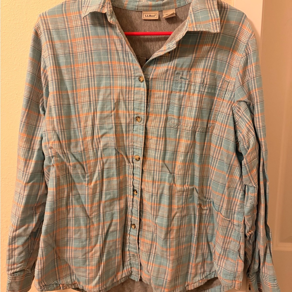 L.L. Bean Shirt Jacket Womens Plaid Quilted